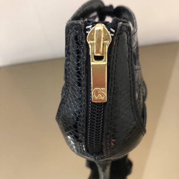 CHRISTIAN SIRIANO Black Lace Up Heels. 8.5 - Picture 7 of 7